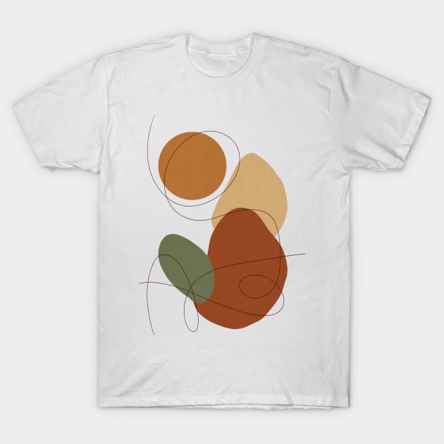 Mid Century Modern, Abstract Shapes Illustration 5.3 T-Shirt by gusstvaraonica